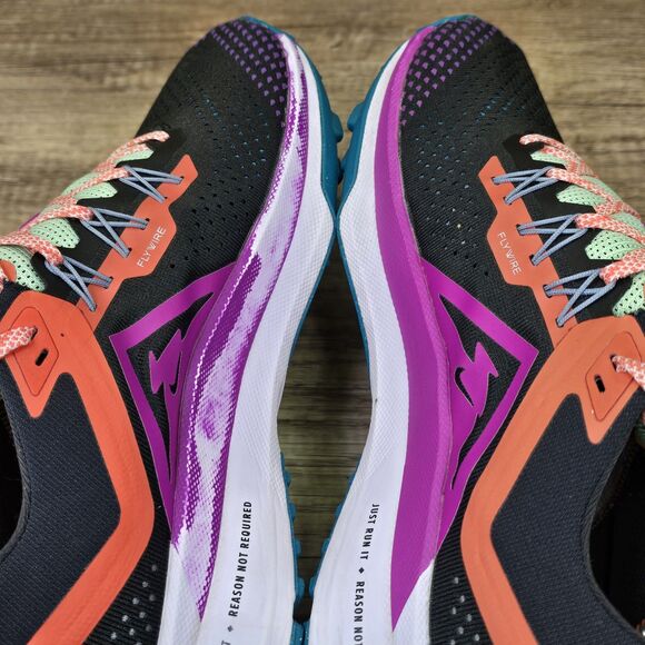 Nike React Pegasus Trail 4 Men\'s 11 Black Vivid Purple Green Shoes (DJ6158-003)